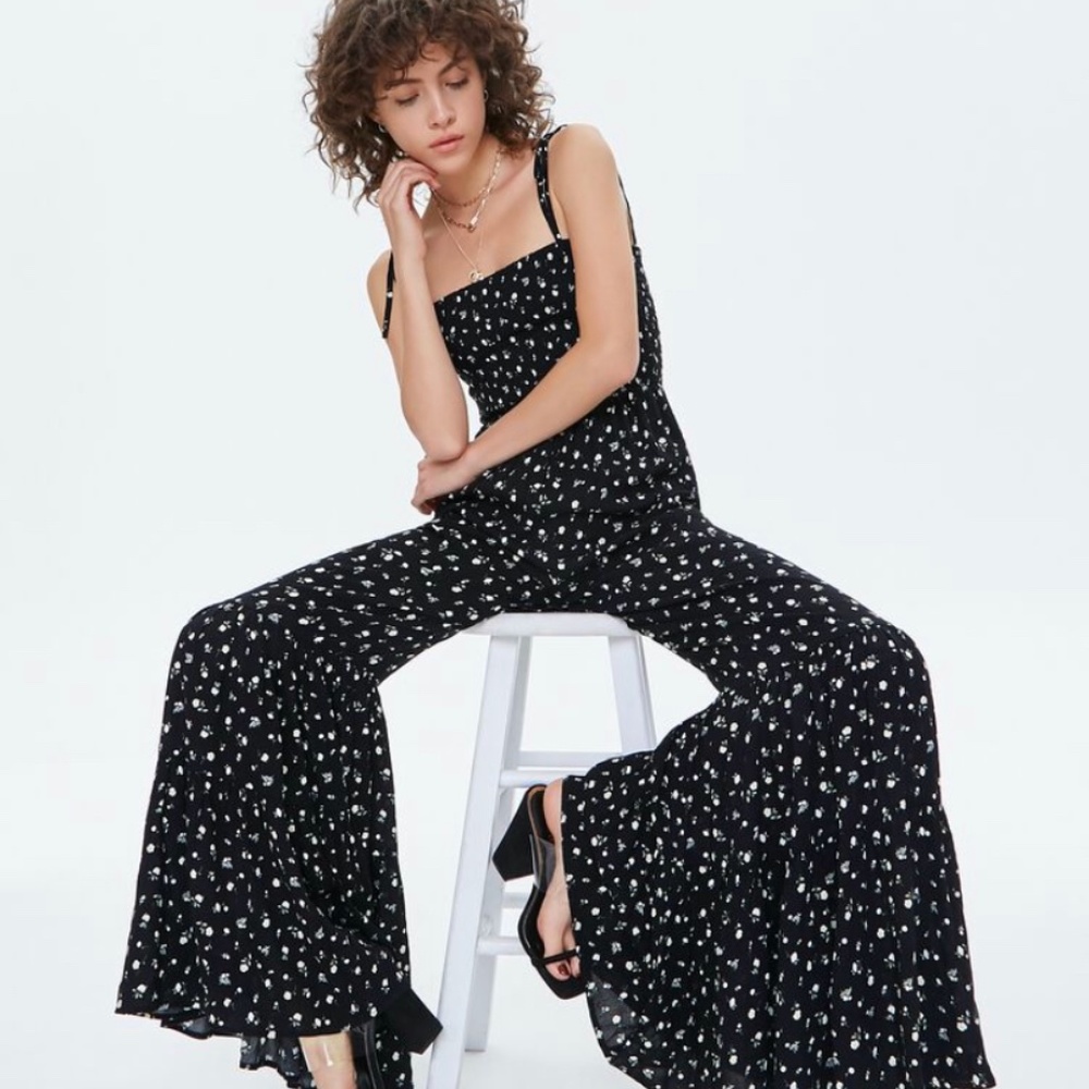 Forever 21 Floral Print Cami Jumpsuit